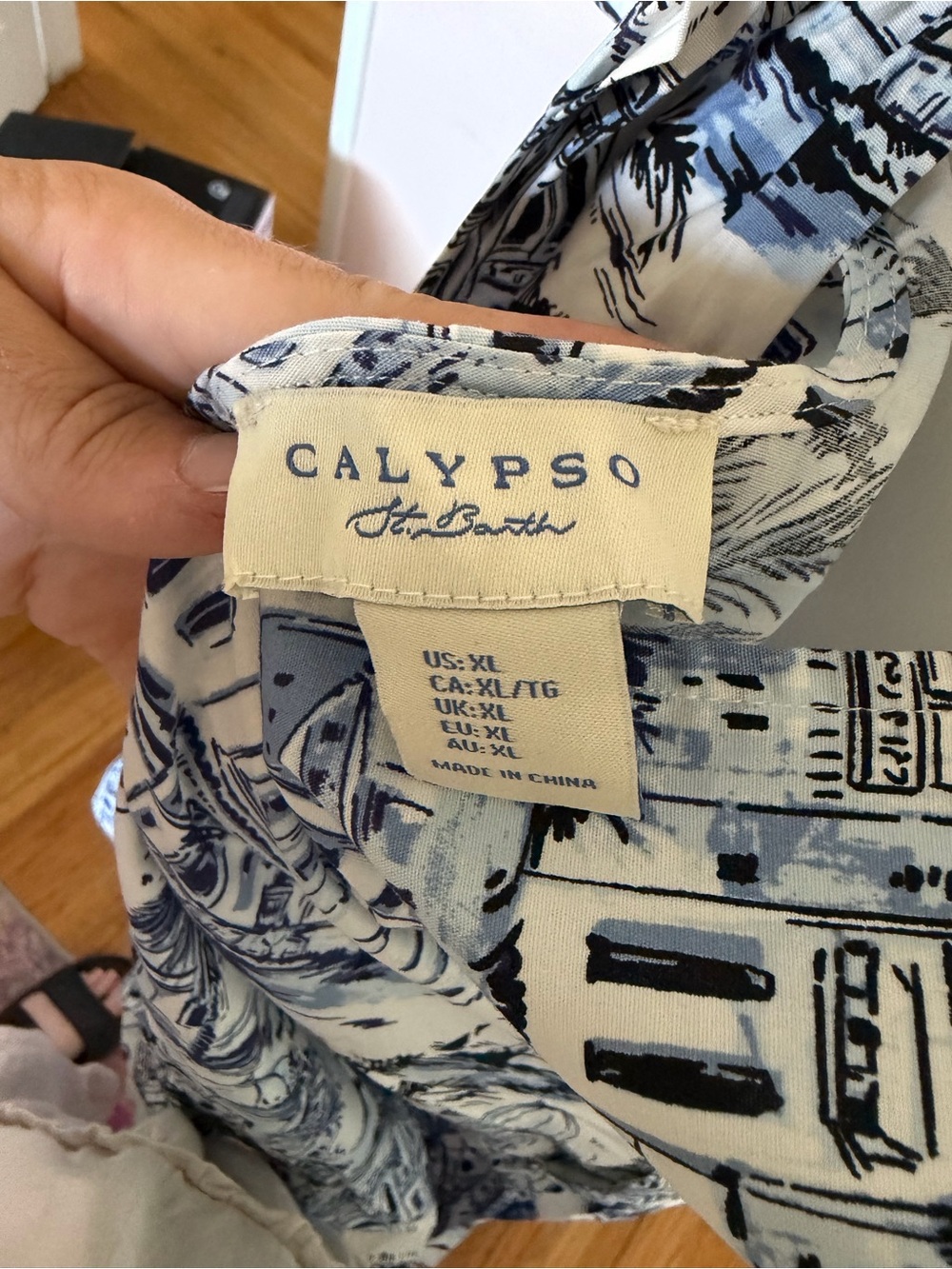 Calypso St Barth Blue and White Vacation Mini Dress - Picture 5 of 7
